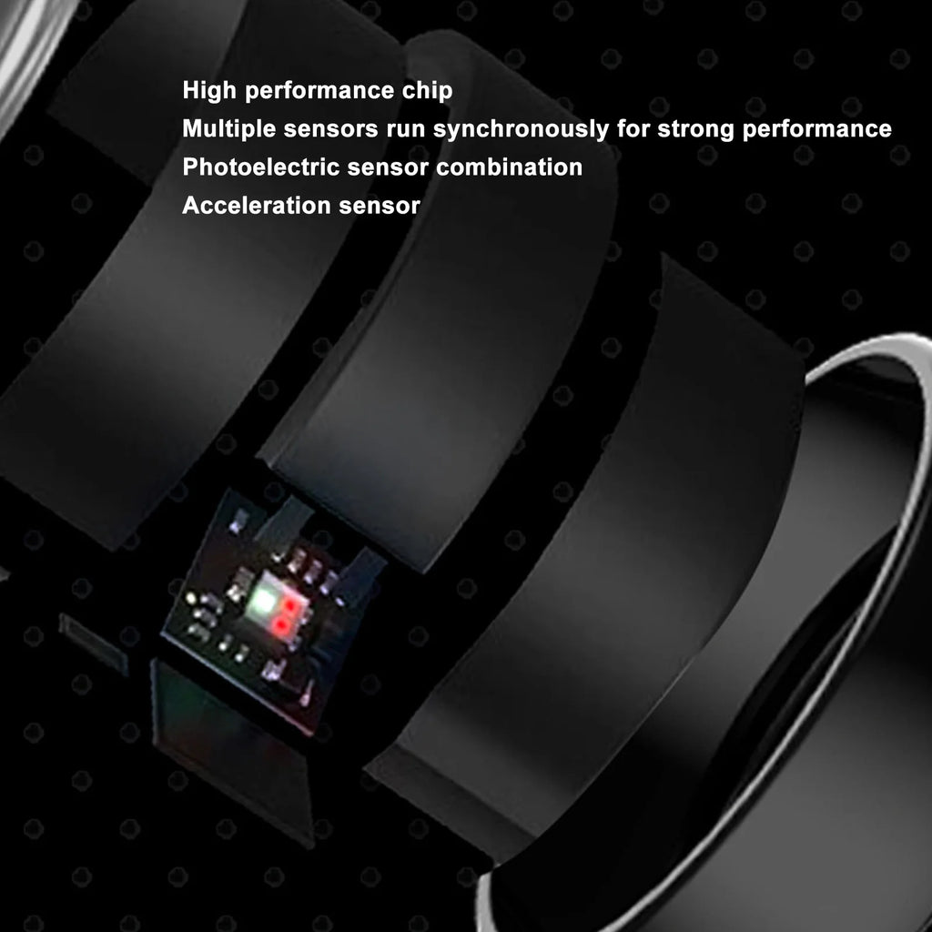 Smart Ring Health Tracker Step Counting Sleep Quality Monitoring IP68 Waterproof Health Ring With Charging Case