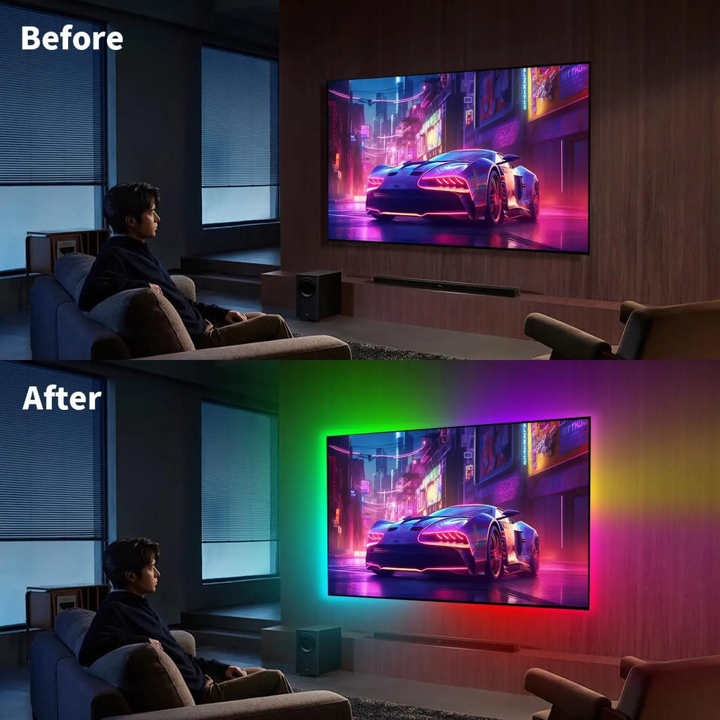 RGB Neon Rope Light 5V USB Flexible Strip 1m-10m IP65 Waterproof with Bluetooth Remote & Music Sync for Home Party Decor