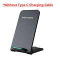 30W Foldable Wireless Charger Stand Pad For iPhone 17 16 15 14 13 12 Pro X XS 8 Samsung Xiaomi Fast Charging Station Dock