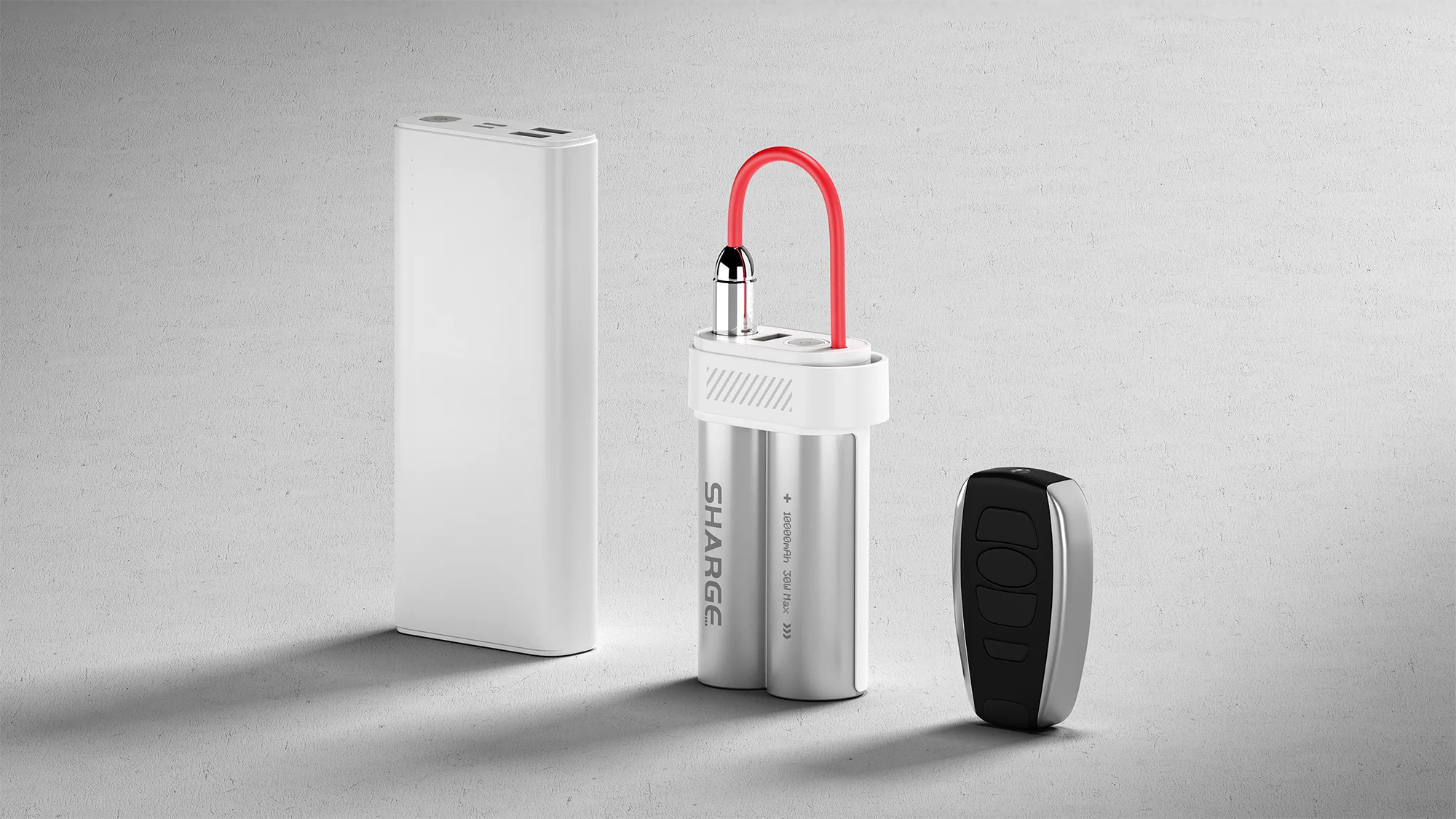 SHARGE Pouch Mini Power Bank 10000mAh 30W Portable Charger with Built-in Type C Cable USB-C and USB-A Port Battery Pack