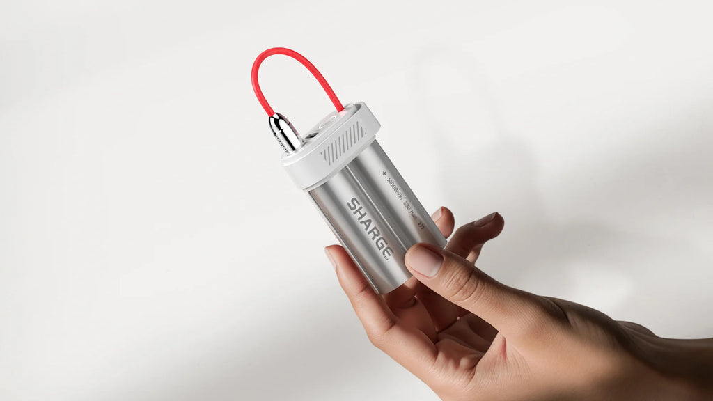 SHARGE Pouch Mini Power Bank 10000mAh 30W Portable Charger with Built-in Type C Cable USB-C and USB-A Port Battery Pack