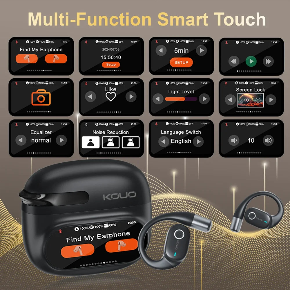 Multi-function display panel and settings for Bluetooth translator earphones